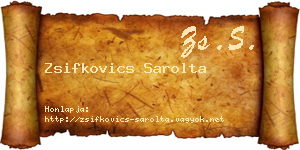 Zsifkovics Sarolta névjegykártya